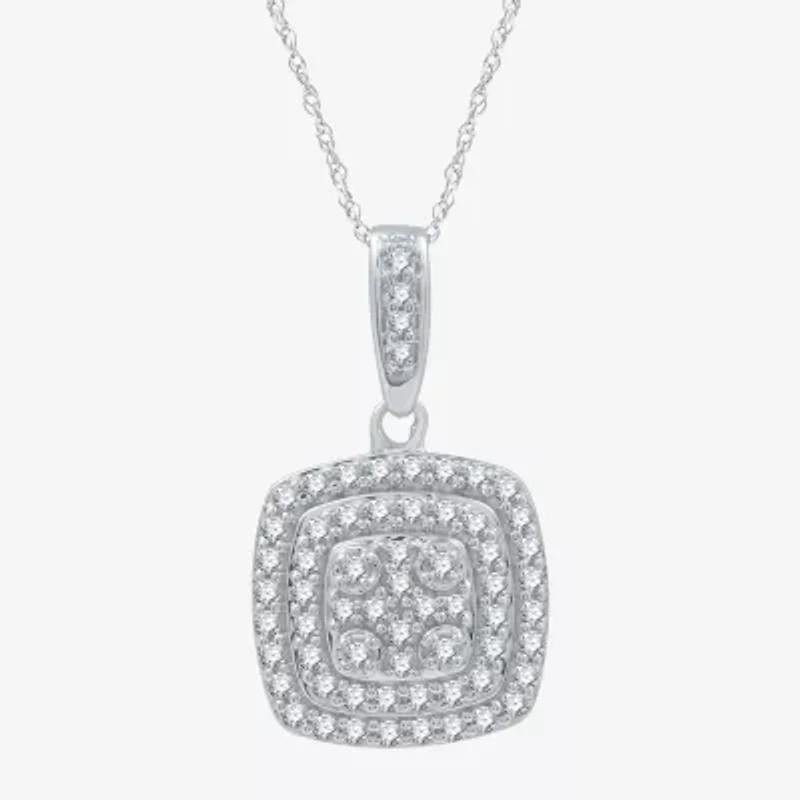 Womens 2 CT. T.W. Lab Grown White Diamond Sterling Silver Cushion 3-pc. Jewelry Set