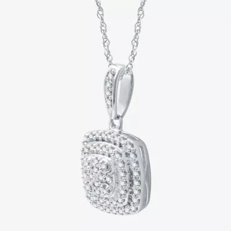 Womens 2 CT. T.W. Lab Grown White Diamond Sterling Silver Cushion 3-pc. Jewelry Set