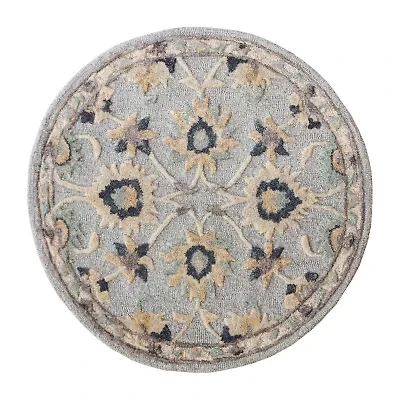 Beatrice Elise Floral Hand Tufted 3'X3' Indoor Round Accent Rug