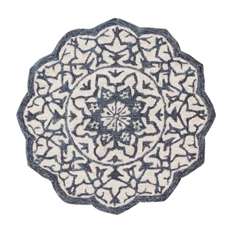 Beatrice Myra Floral Hand Tufted 3’X3’ Indoor Round Accent Rug