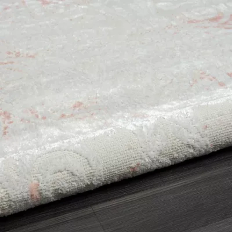 Calixta Fran Floral Stain Resistant Indoor Rectangular Area Rug