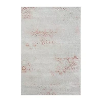 Calixta Fran Floral Stain Resistant Indoor Rectangular Area Rug