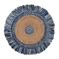 Brynn Cerry Solid Braided Stain Resistant Indoor Round Accent Rug