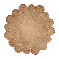 Brynn Zila Dots Braided Stain Resistant Indoor Round Area Rug