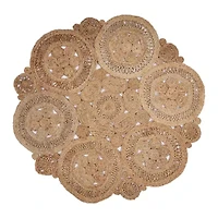 Brynn Cas Geometric Braided Stain Resistant Indoor Round Area Rug