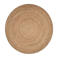 Brynn Cel Solid Braided Stain Resistant Indoor Round Area Rug