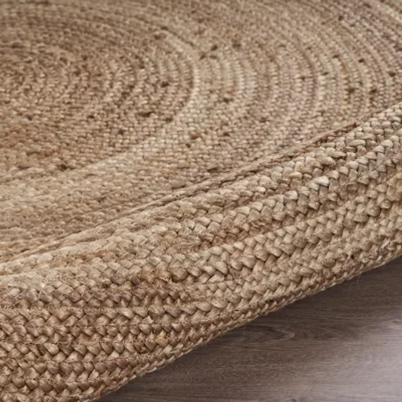 Brynn Mich Solid Braided Stain Resistant Indoor Round Area Rug