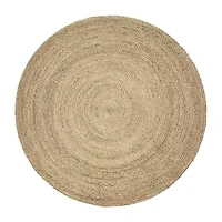 Brynn Mich Solid Braided Stain Resistant Indoor Round Area Rug