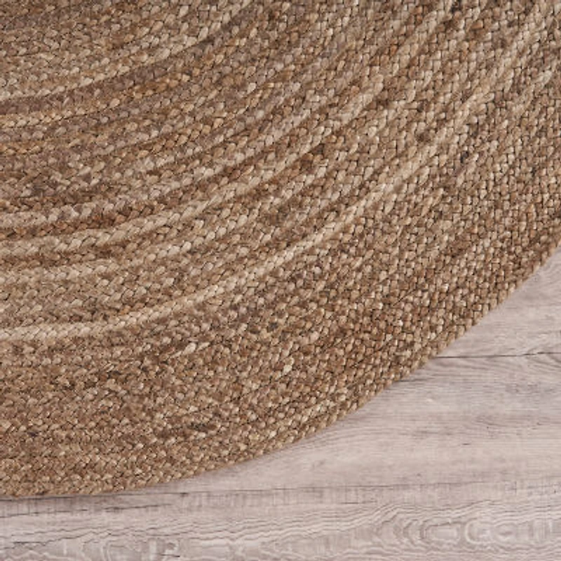 Brynn Mich Solid Braided Stain Resistant Indoor Round Area Rug