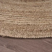 Brynn Mich Solid Braided Stain Resistant Indoor Round Area Rug