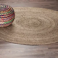 Brynn Mich Solid Braided Stain Resistant Indoor Round Area Rug