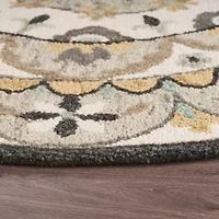 Daisy Dia Floral Hand Tufted Indoor Round Area Rug