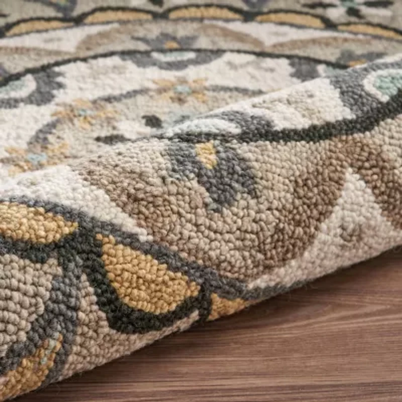 Daisy Dia Floral Hand Tufted Indoor Round Area Rug