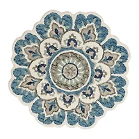 Daisy May Floral Hand Tufted Indoor Round Area Rug