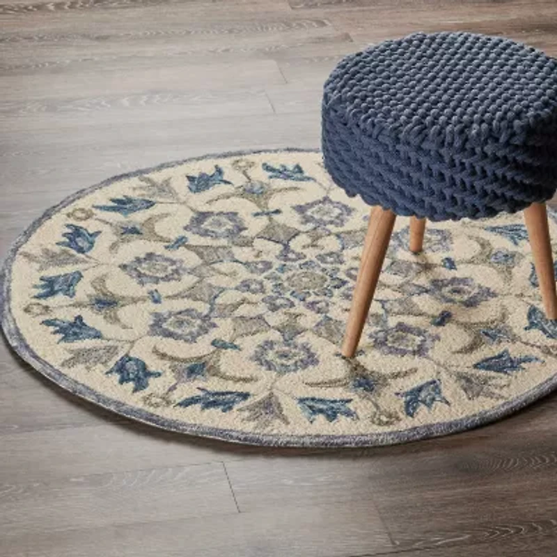 Daisy Ely Floral Hand Tufted Indoor Round Area Rug