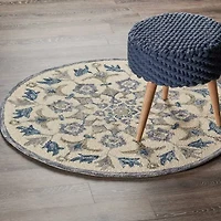 Daisy Ely Floral Hand Tufted Indoor Round Area Rug