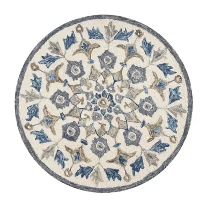 Daisy Ely Floral Hand Tufted Indoor Round Area Rug