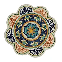 Daisy Cas Medallion Hand Tufted Indoor Round Area Rug