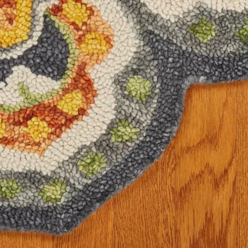 Daisy Bel Floral Hand Tufted Indoor Round Area Rug