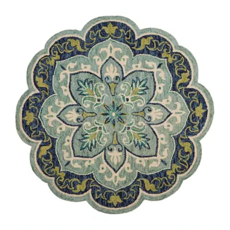 Daisy Ann Floral Hand Tufted Indoor Round Area Rug
