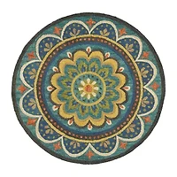 Daisy Ray Floral Hand Tufted Indoor Round Area Rug
