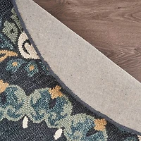 Daisy Cel Floral Hand Tufted Indoor Round Area Rug