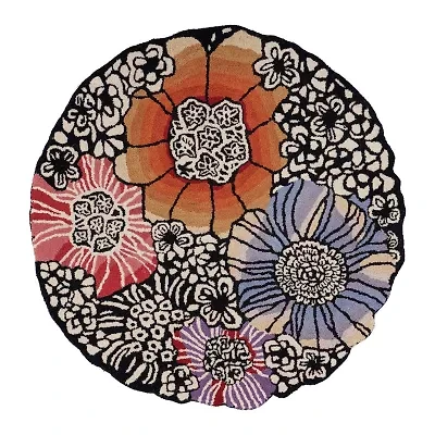 Sindy Frey Floral Hand Tufted Indoor Round Area Rug