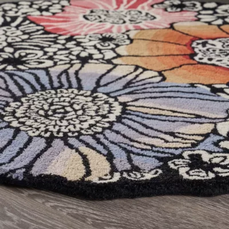 Sindy Frey Floral Hand Tufted Indoor Round Area Rug