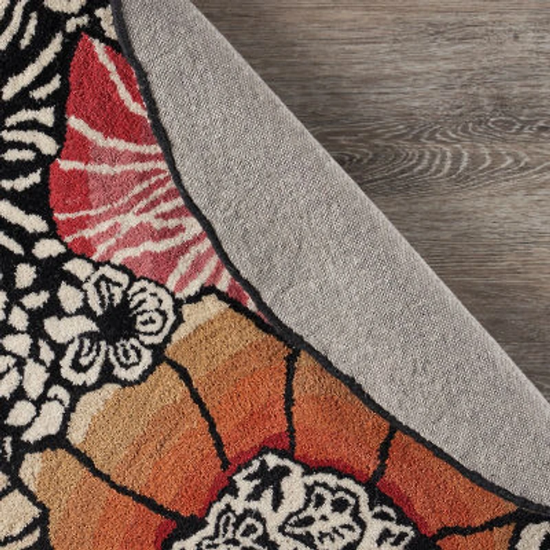 Sindy Frey Floral Hand Tufted Indoor Round Area Rug