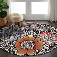 Sindy Frey Floral Hand Tufted Indoor Round Area Rug