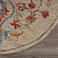 Sindy Dia Floral Hand Tufted Indoor Round Area Rug