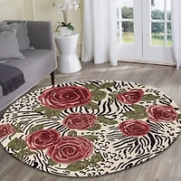 Sindy Astra Floral Hand Tufted Indoor Round Area Rug