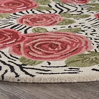 Sindy Astra Floral Hand Tufted Indoor Round Area Rug