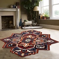 Shena Iris Geometric Hand Tufted Indoor Star Area Rug