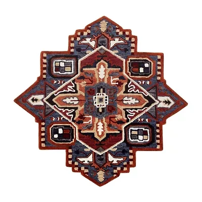 Shena Iris Geometric Hand Tufted Indoor Star Area Rug