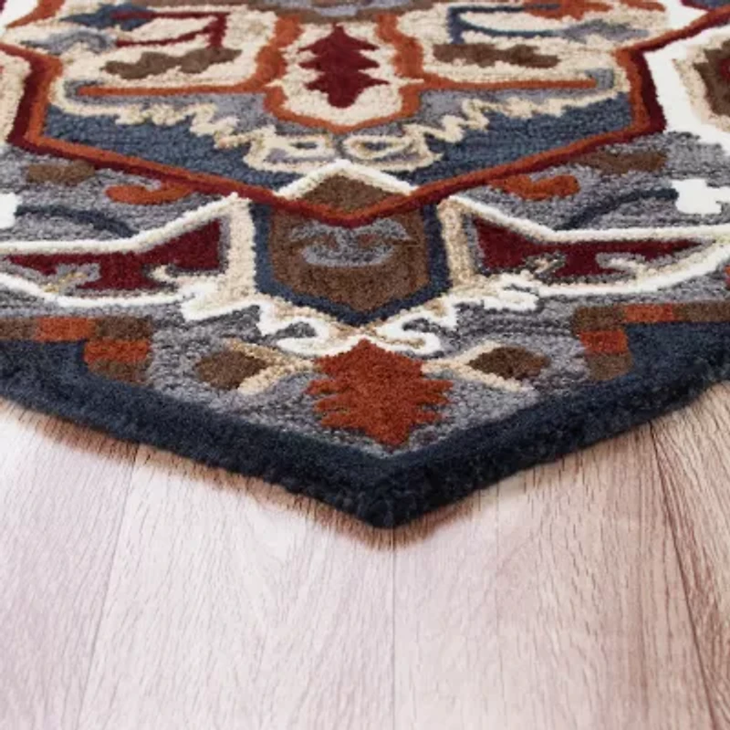 Shena Iris Geometric Hand Tufted Indoor Star Area Rug