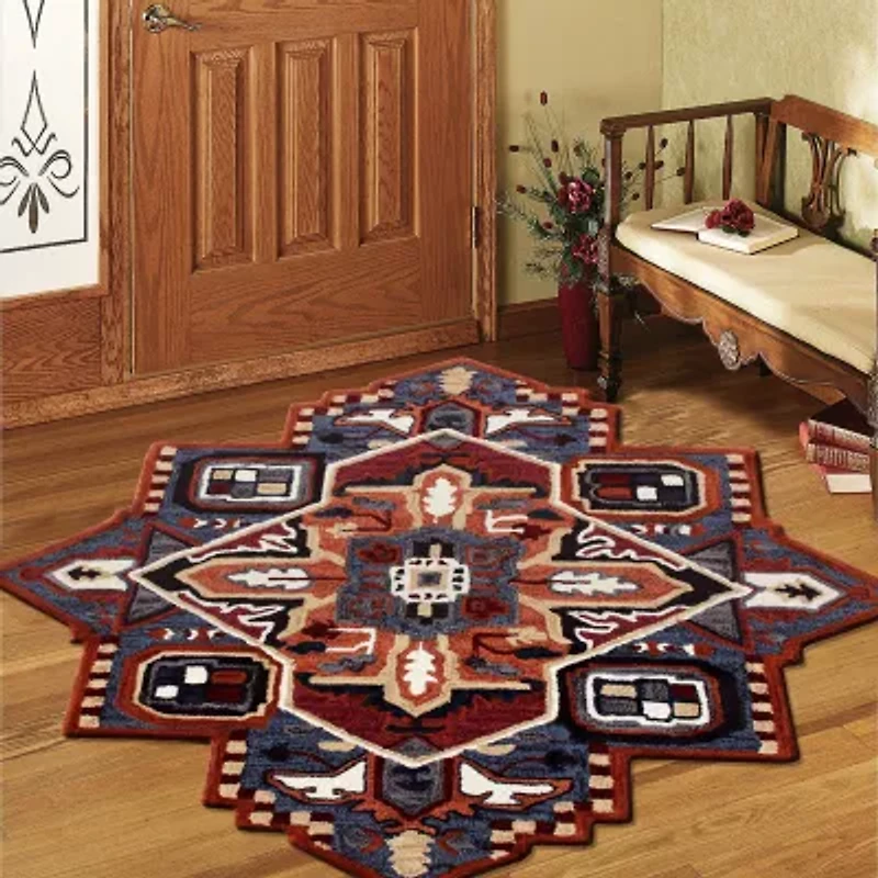 Shena Iris Geometric Hand Tufted Indoor Star Area Rug