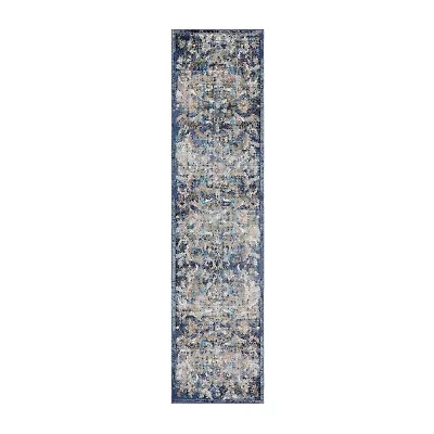 Glossy Avril Floral Stain Resistant Indoor Rectangular Runner