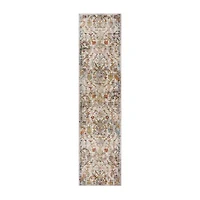 Glossy Qiera Floral Stain Resistant Indoor Rectangular Runner
