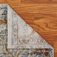 Glossy Qiera Floral Stain Resistant Indoor Rectangular Area Rug