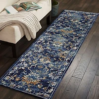 Glossy Ely Floral Stain Resistant Indoor Rectangular Runner