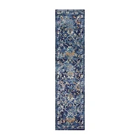Glossy Ely Floral Stain Resistant Indoor Rectangular Runner