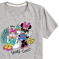 Disney Collection Little & Big Kid Girls Crew Neck Short Sleeve Regular Fit Mickey and Friends Minnie Mouse Graphic T-Shirt