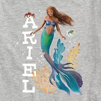 Disney Collection Little & Big Kid Girls Crew Neck Short Sleeve Regular Fit Ariel The Mermaid Graphic T-Shirt