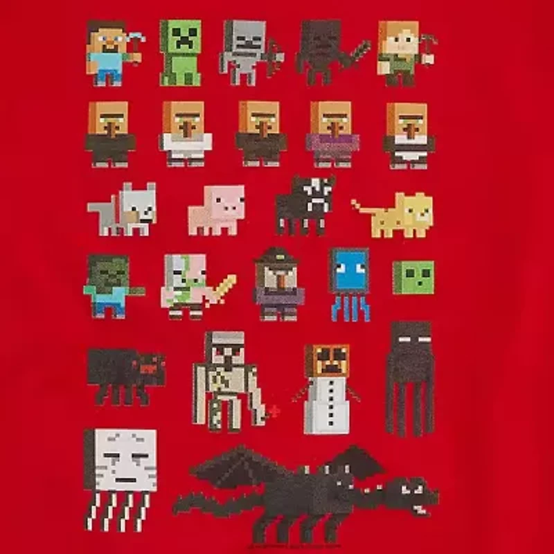 Little & Big Kid Boys Crew Neck Short Sleeve Regular Fit Minecraft Graphic T-Shirt