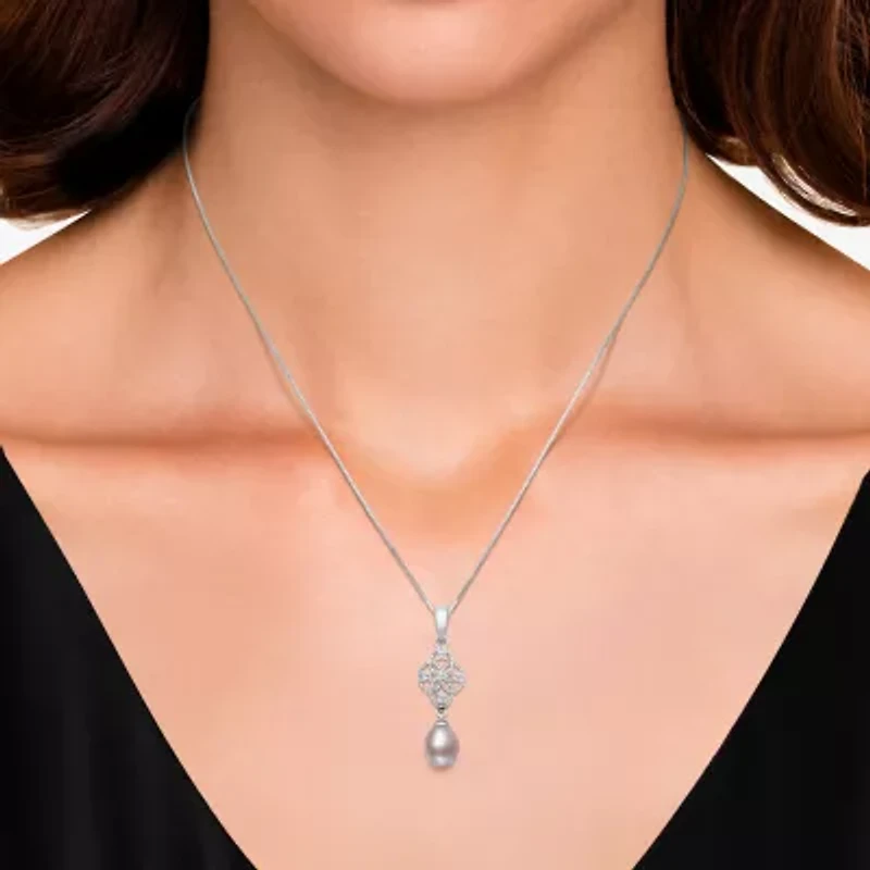 Limited Quantities! Womens Pink Cultured Freshwater Pearl Sterling Silver 18 Inch Pendant Necklace