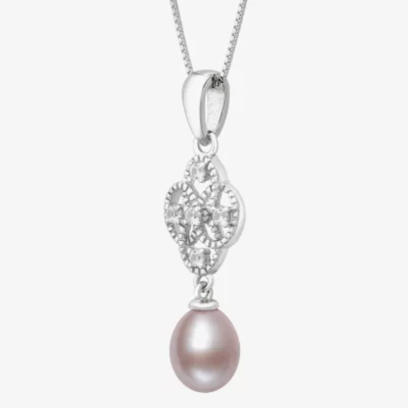 Limited Quantities! Womens Pink Cultured Freshwater Pearl Sterling Silver 18 Inch Pendant Necklace
