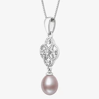 Limited Quantities! Womens Pink Cultured Freshwater Pearl Sterling Silver 18 Inch Pendant Necklace