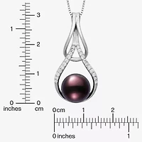 Limited Quantities! Womens Dyed Black Cultured Freshwater Pearl Sterling Silver 18 Inch Pendant Necklace