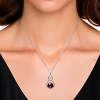 Limited Quantities! Womens Dyed Black Cultured Freshwater Pearl Sterling Silver 18 Inch Pendant Necklace